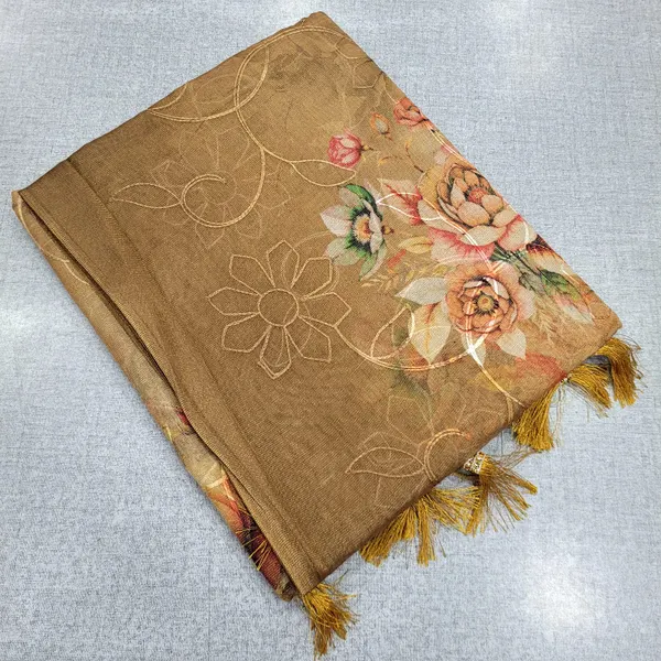 Tissue Cotton Saree with Phulkari Embroidery Work | SR271